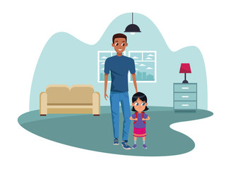 Family single father with kid