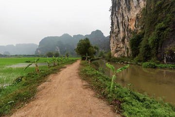 Fototapeta na wymiar Countryside In Ninh Binh Province, Vietnam