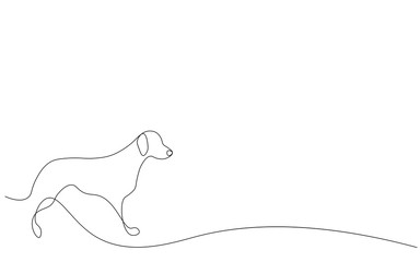 Dog one line drawing vector illustration