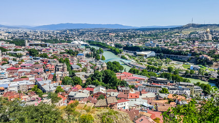 Fototapeta na wymiar Aerial view of Tbilisi, Georgia