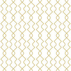 Seamless geometric vector pattern with thin lines in gold color