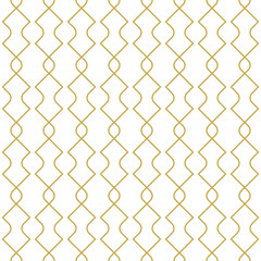 Naklejka premium Seamless geometric vector pattern with thin lines in gold color