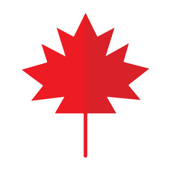Red maple leaf. vector icon.Vector illustration
