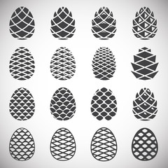 Pine cone icons set on background for graphic and web design. Simple illustration. Internet concept symbol for website button or mobile app. - 279895211