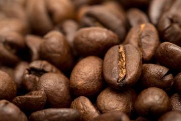 Coffee beans group fresh roasted arabica