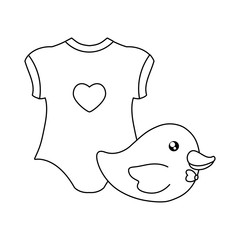 clothes baby for girl with duck plastic toy