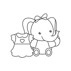 cute little elephant baby with dress girl