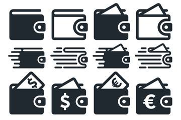 Flat wallet icons