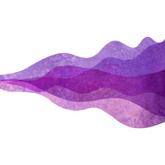 Watercolor transparent wave purple lavender colored background. Watercolour hand painted waves illustration