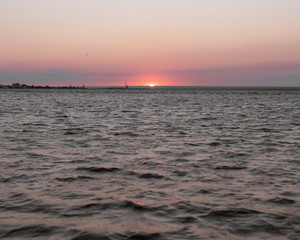 sunset with clear sky