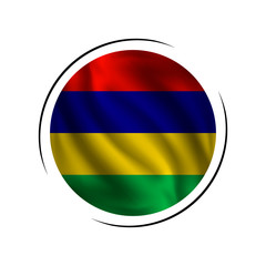 Waving Mauritius flag, the flag of Mauritius, vector illustration