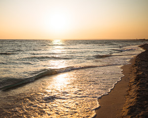 Naklejka premium sunset on the beach