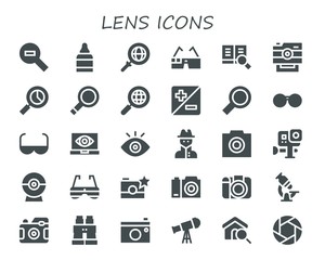 lens icon set