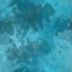 Seamless watercolor turquoise background. Abstract vector texture of brush strokes of paint. Repetitive pattern for printing on fabric. Backdrop for business cards, icons, templates, labels, posters.