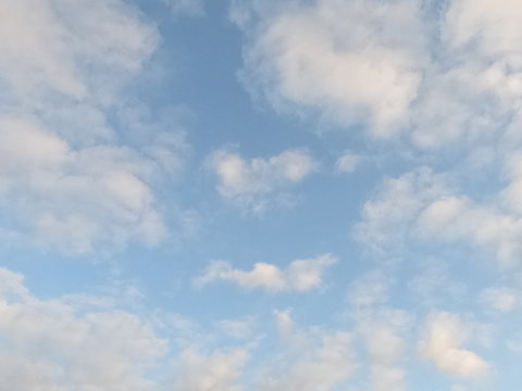 Clouds, Fluffy White Clouds, Blue Sky, Smooth cloudy sky 