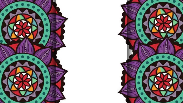 ethnic mandalas frame boho style pattern