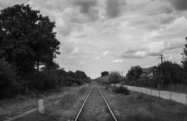 Old rail track in rural Romania
