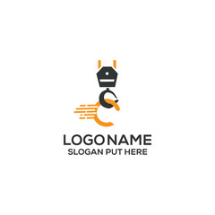 Crane hook logo design template