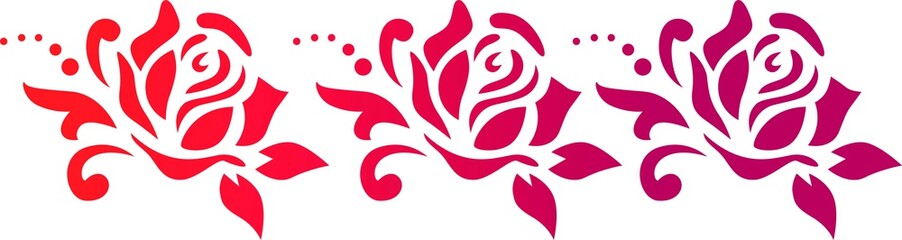 Flower red pink gradient stencil art