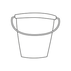 bucket cleaning supply on white background