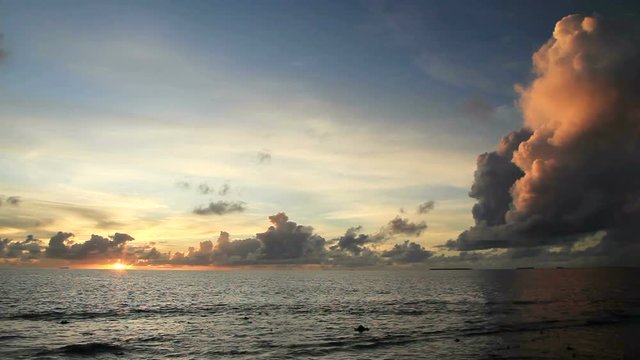 Sunrise above Pacific Ocean, Chuuk Islands, Micronesia