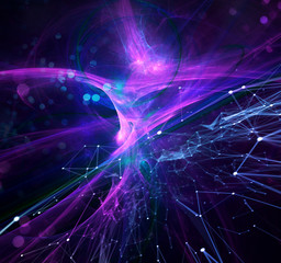 Abstract internet connection network background with motion effects.