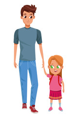 Family single father with kid