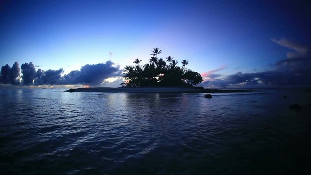Timelapse of island at dawn, Chuuk Islands, Micronesia