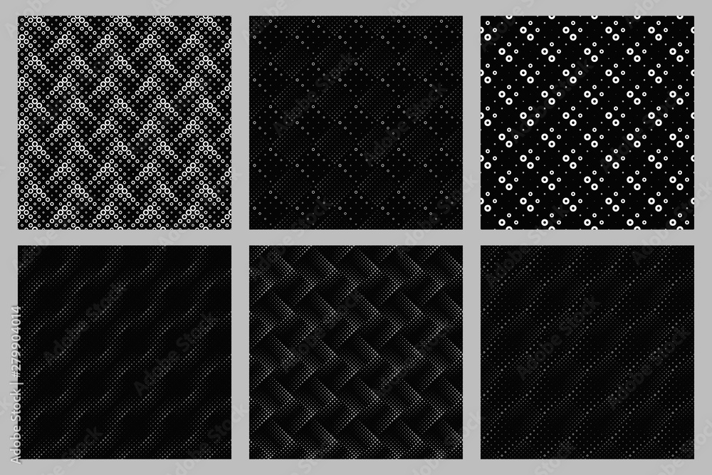 Aufkleber seamless geometrical ring pattern background design set - abstract vector graphic