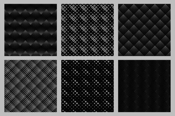 Seamless geometrical square pattern background set - vector illustration from diagonal squares