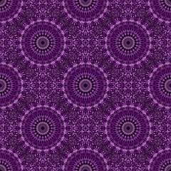 Oriental dark geometrical gravel mandala ornament pattern art - violet abstract bohemian spiritual seamless vector background illustration