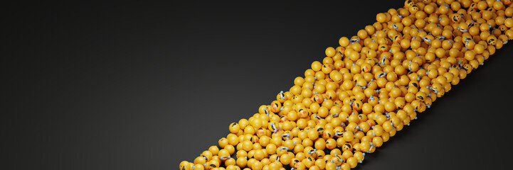 Infinite emoticons 3d rendering background, social media and communications concept