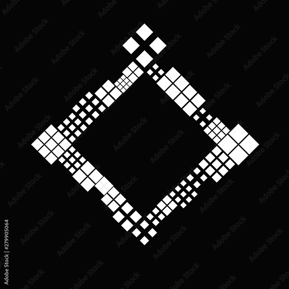 Poster black and white modern square blank badge background - geometrical monochrome abstract vector graphi