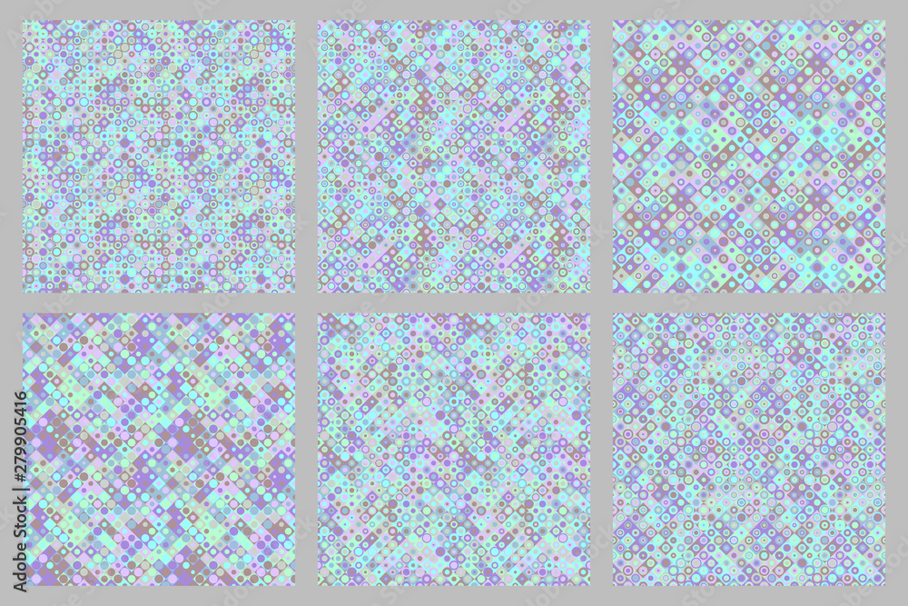 Poster square and circle pattern background collection - seamless abstract vector graphic designs