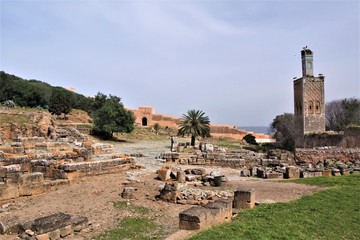 Maroc, vue d'ensemble des restes de la nécropole de Chellah à Rabat