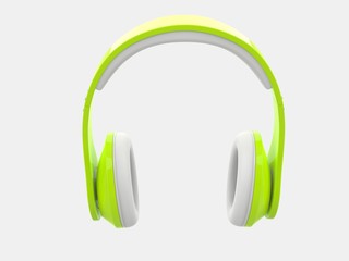 Bright green modern wireless headphones with white details