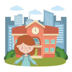 Teenager girl cartoon design vector illustrator