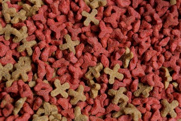 red brown texture of dry cat food