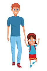 Family single father with kid