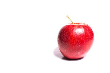 Red apple on white background
