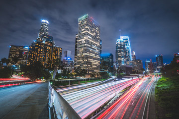 View over Downtown L.A. in the evening