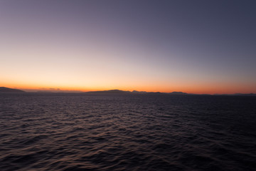 Sunset over the islands of the Aegean Sea