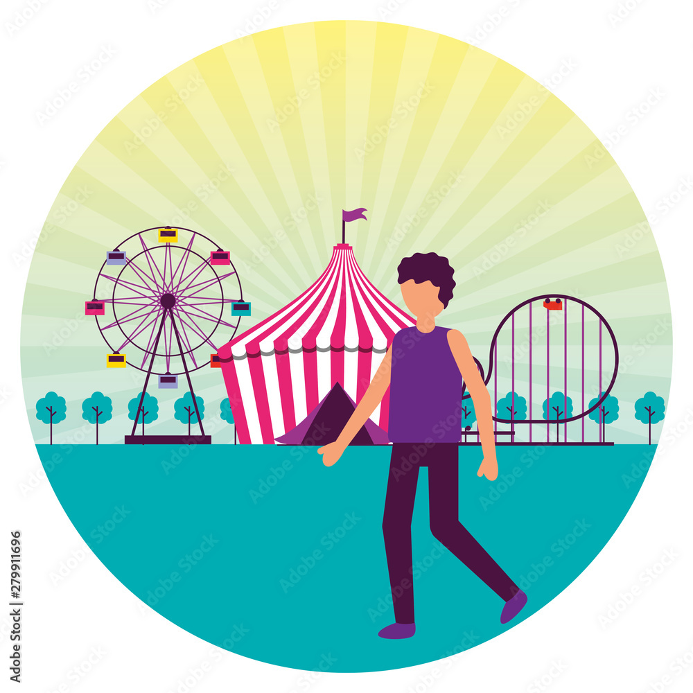 Canvas Prints man festival fun fair event amusement park