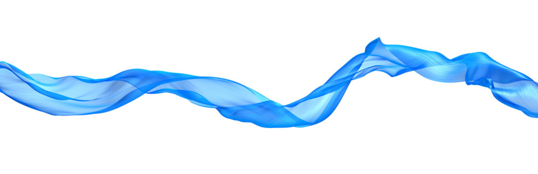 Abstract Wave Flowing Blue Fabric. 3d Render