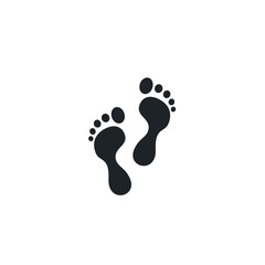 Footprint icon, foot print symbol. Vector isolated flat illustration