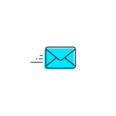 Flying letter icon, Envelope simple flat design Vector icon