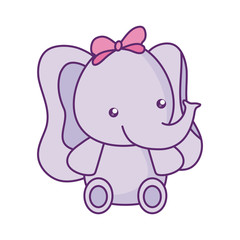 cute little elephant baby character