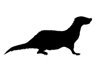 silhouette of otter