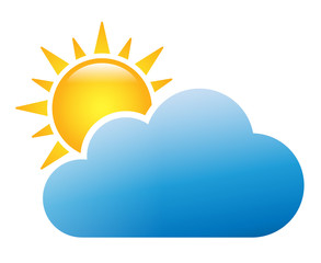 Fototapeta premium Sun and cloud weather colorful icon