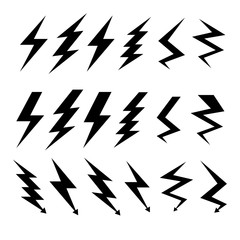 Lightning icons set. Lightning bolt. EPS 10.